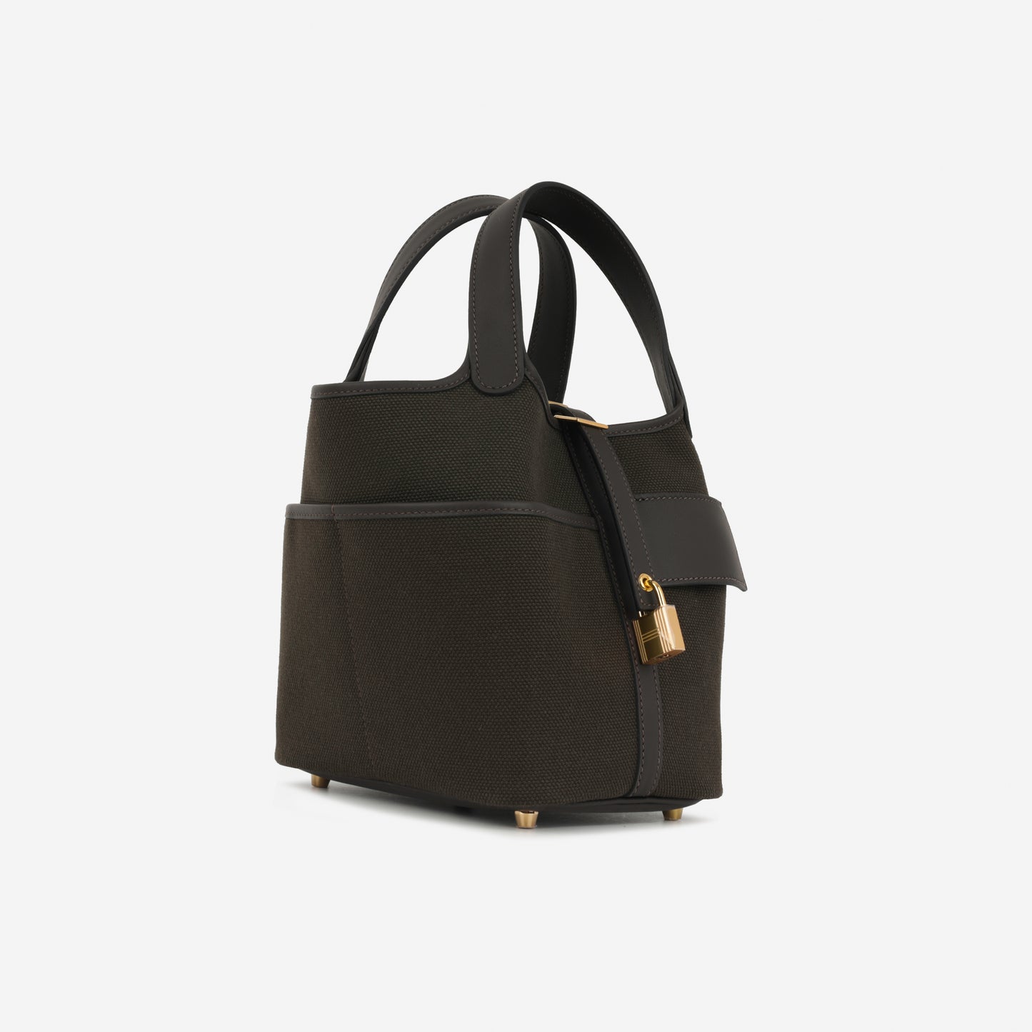 Hermès Picotin 18 Cargo - Dark Bronze Canvas / Ebene Swift | Gold Hardware