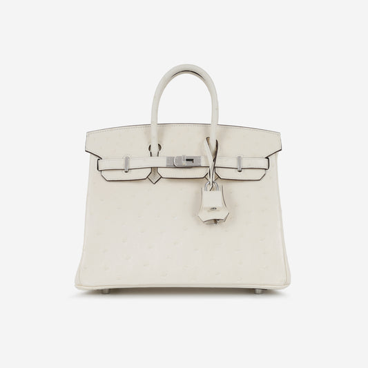 Hermès Birkin 25 - Nata Ostrich | Palladium Hardware