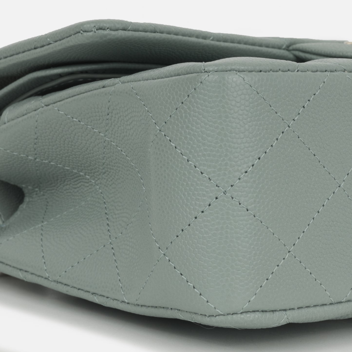 Chanel Small Classic Flap - Sage Green Caviar | Champagne Gold Hardware