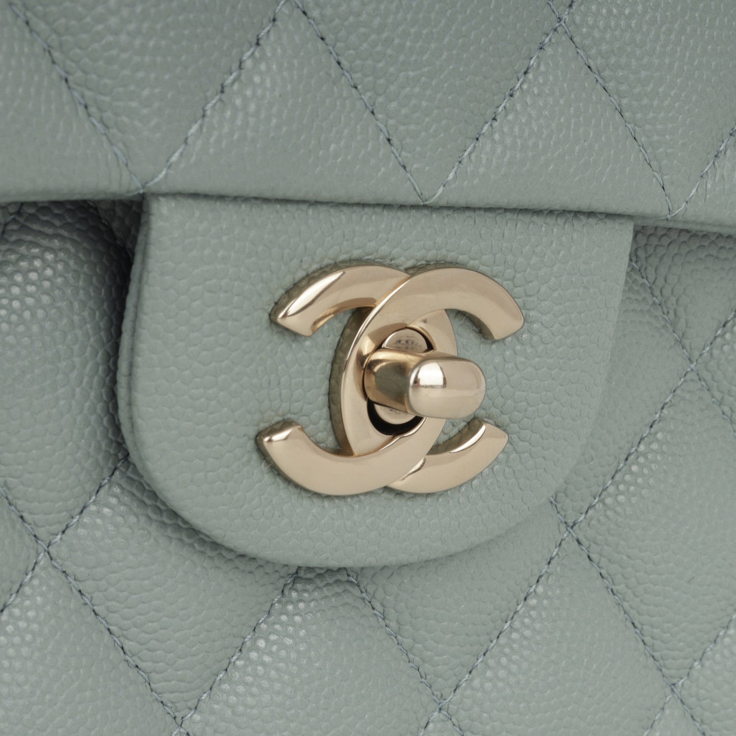Chanel Small Classic Flap - Sage Green Caviar | Champagne Gold Hardware