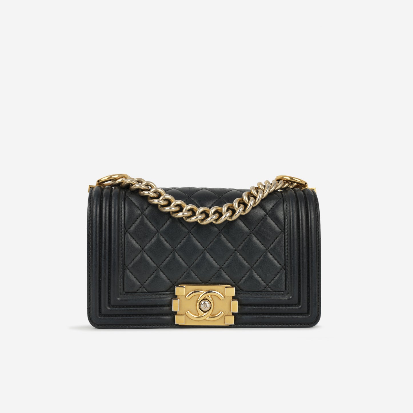 Chanel Small Boy Bag - Black Lambskin | Gold Hardware