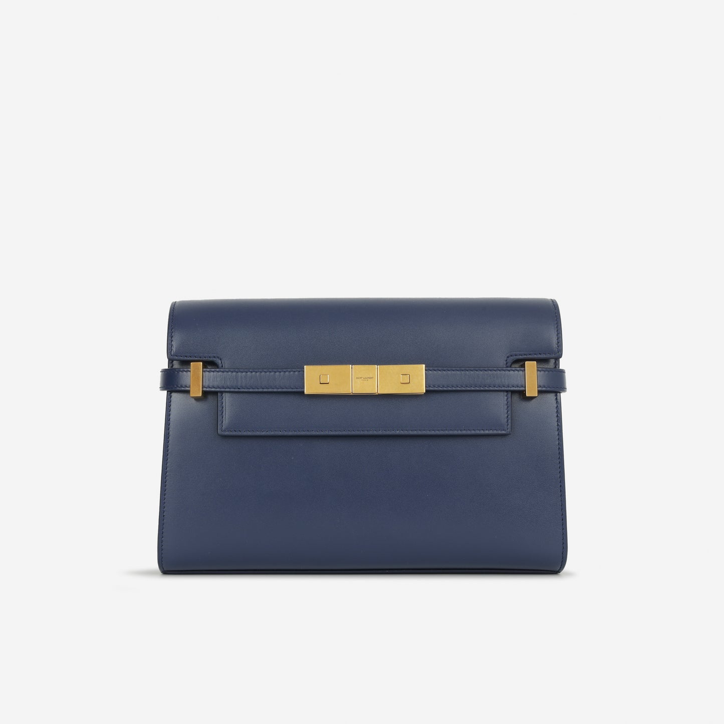 Saint Laurent Manhattan Shoulder Bag - Navy Smooth Calfskin | Gold Hardware