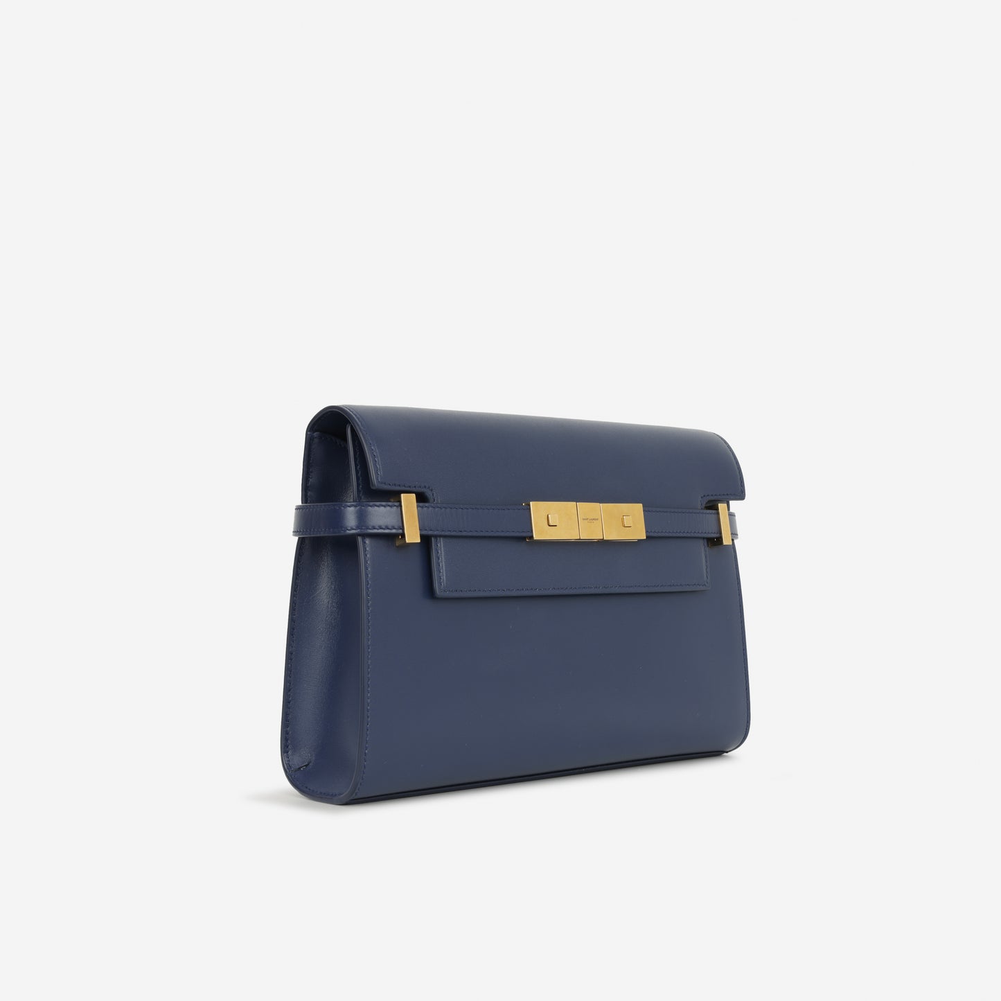 Saint Laurent Manhattan Shoulder Bag - Navy Smooth Calfskin | Gold Hardware