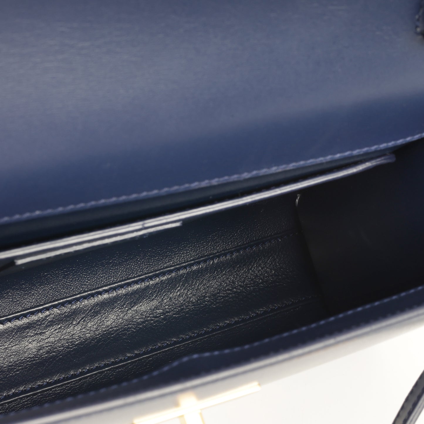 Saint Laurent Manhattan Shoulder Bag - Navy Smooth Calfskin | Gold Hardware