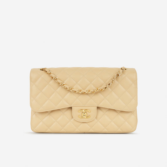 Chanel Classic Jumbo Double Flap - Beige Caviar | Gold Hardware