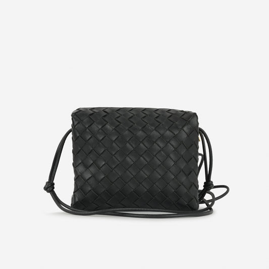 Bottega Veneta Loop Camera Bag - Black Intrecciato | Gold Hardware