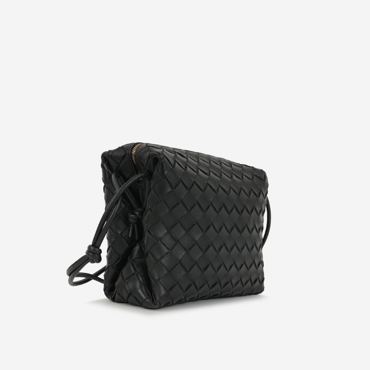 Bottega Veneta Loop Camera Bag - Black Intrecciato | Gold Hardware