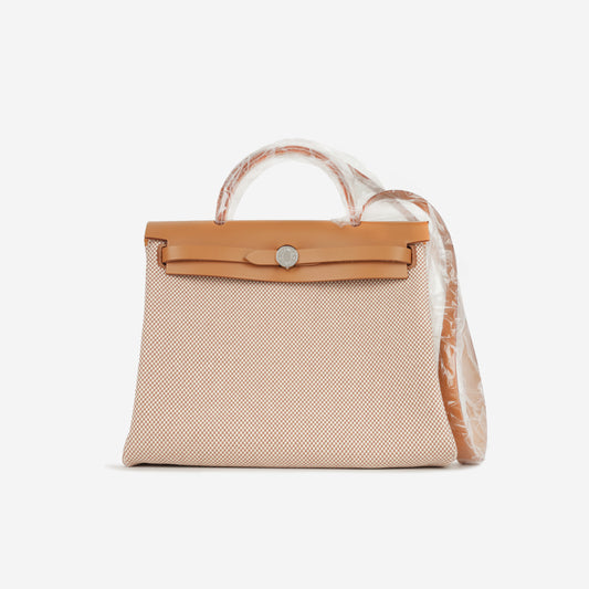 Hermès Herbag 31 - Ecru Viking Criss Toile / Naturel Sable Hunter | Palladium Hardware
