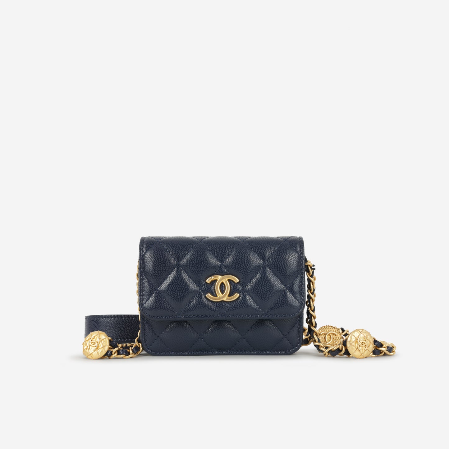Chanel Twist Your Buttons Coin Purse - Navy Caviar | Gold Hardware