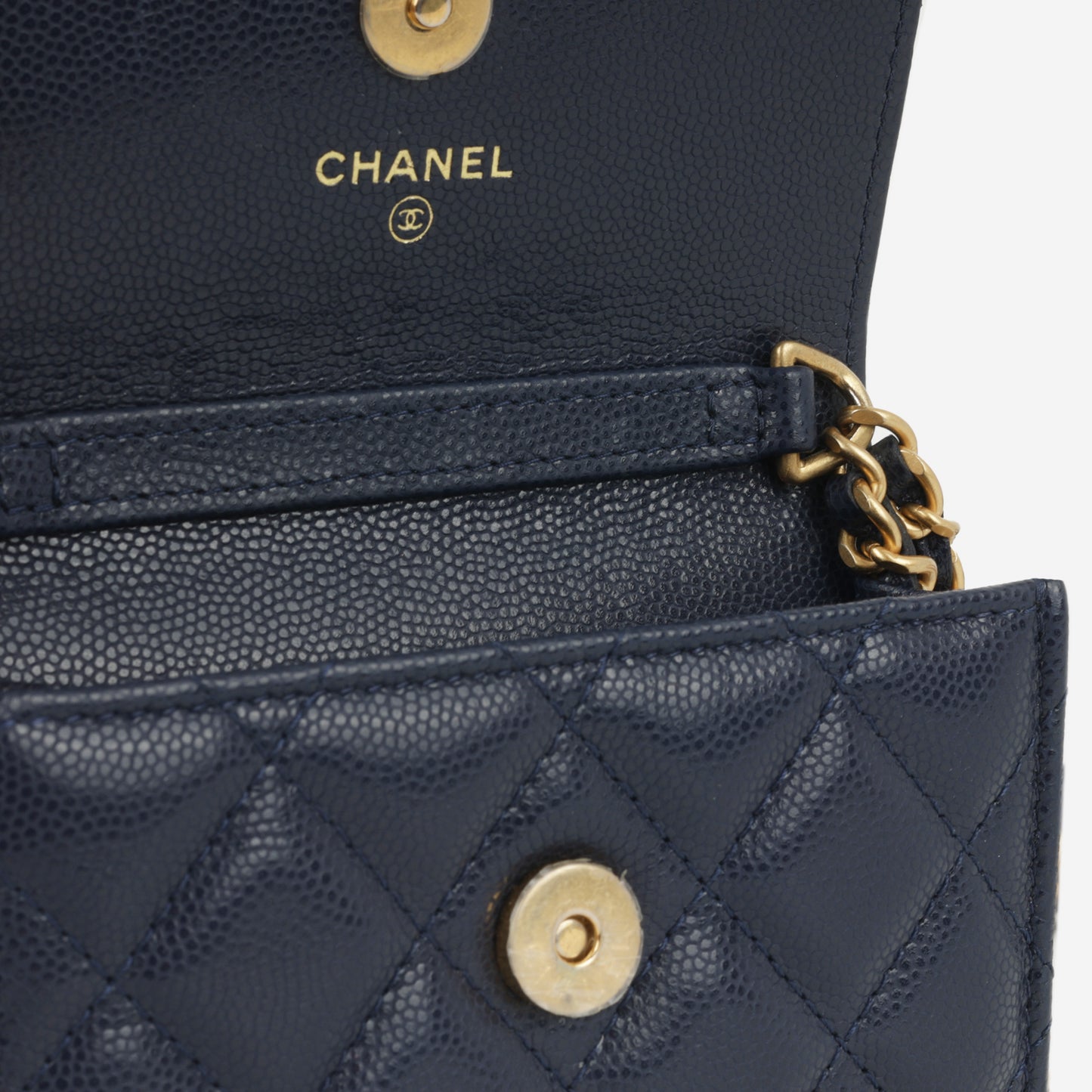 Chanel Twist Your Buttons Coin Purse - Navy Caviar | Gold Hardware