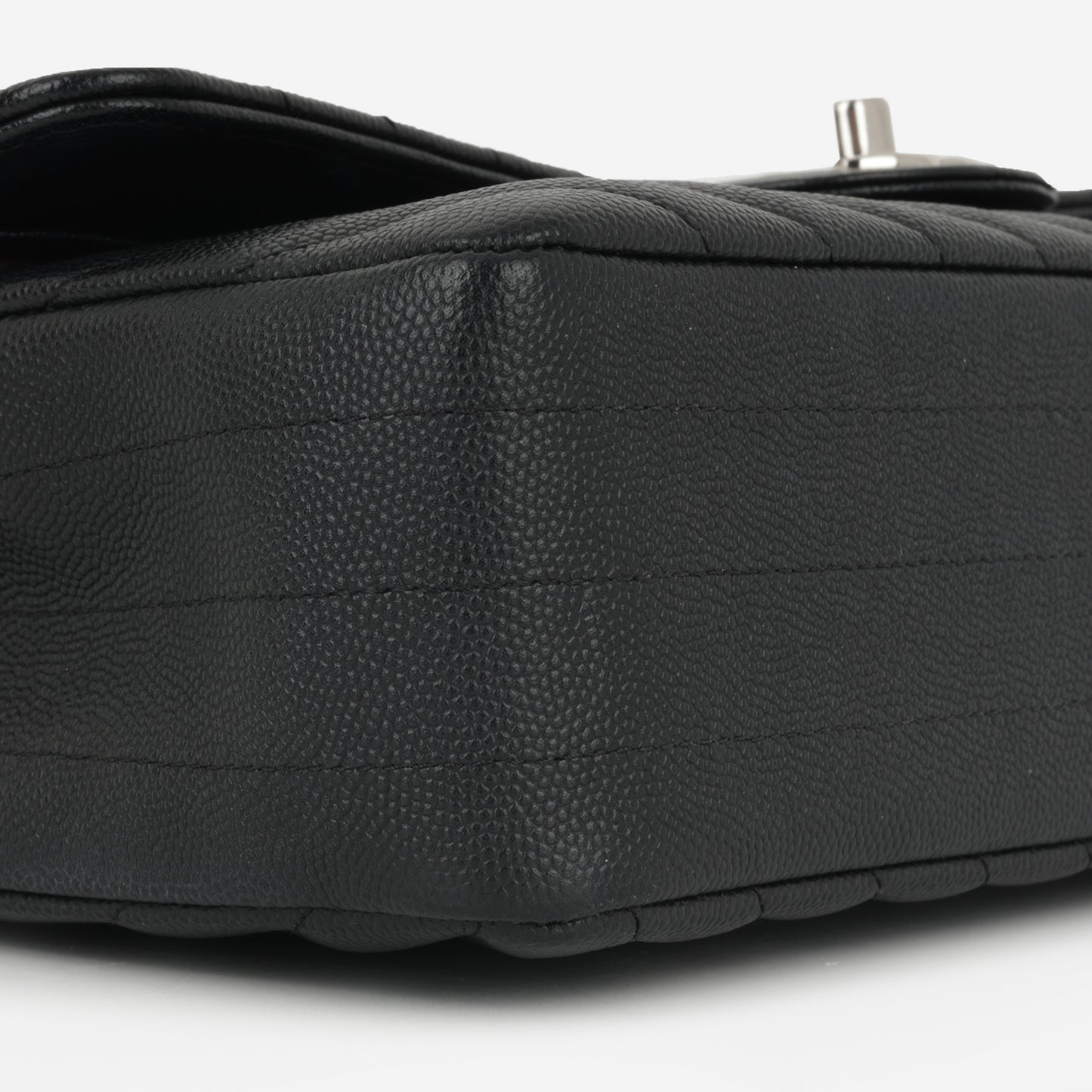 Chanel Medium Classic Flap - Black Chevron | Silver Hardware