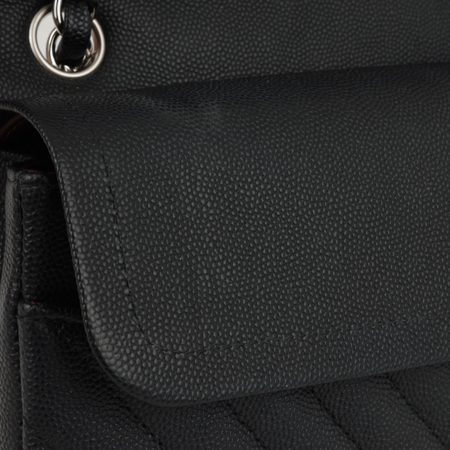 Chanel Medium Classic Flap - Black Chevron | Silver Hardware
