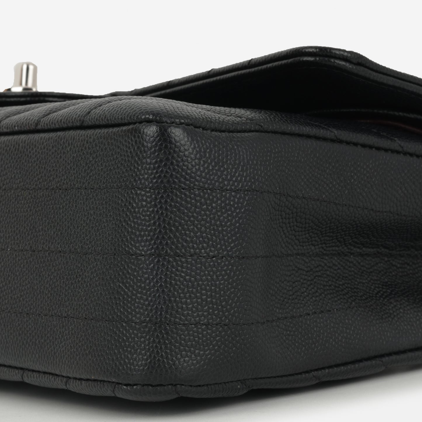 Chanel Medium Classic Flap - Black Chevron | Silver Hardware