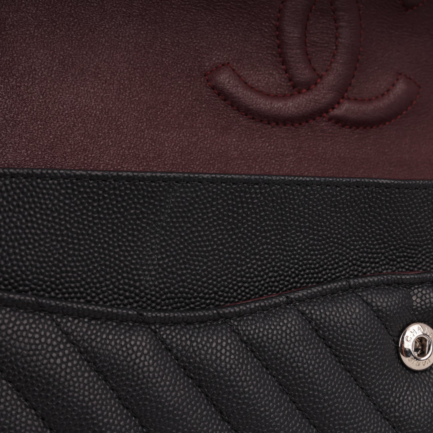 Chanel Medium Classic Flap - Black Chevron | Silver Hardware