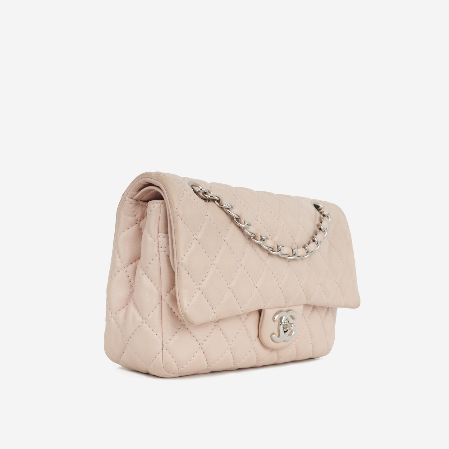 Seasonal Medium Flap Bag - Pink Lambskin | Silver Hardware