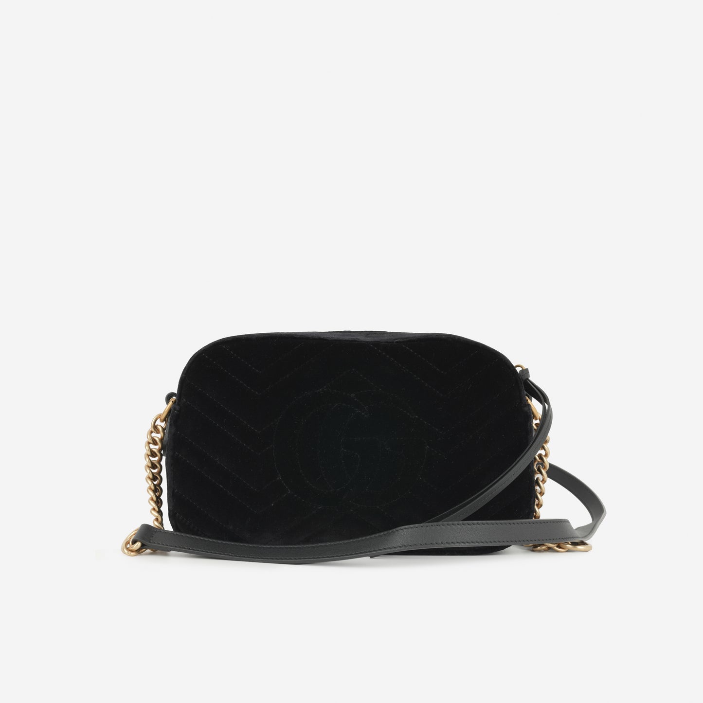Gucci Small GG Marmont - Black Velvet | Gold Hardware