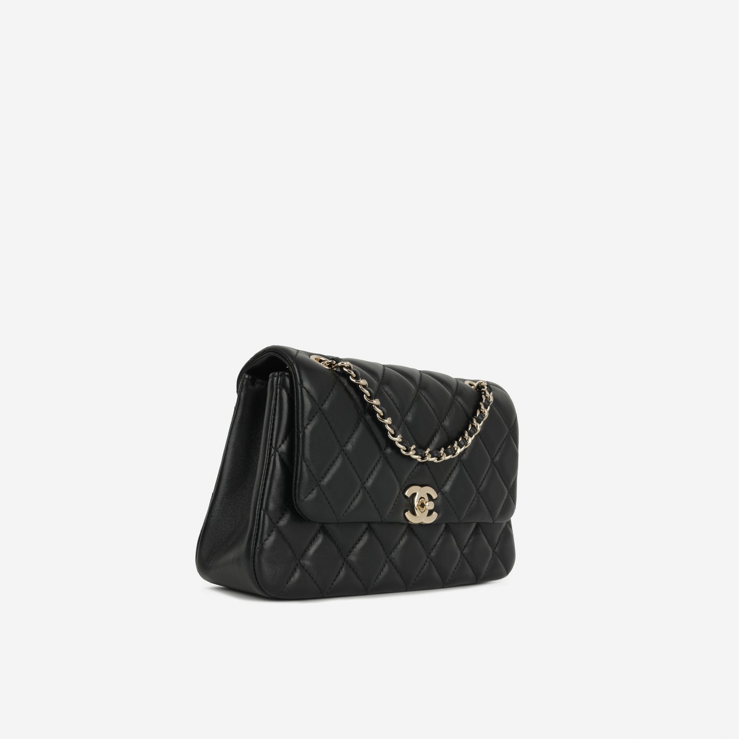 Chanel 25S Classic Flap Bag - Black Lambskin | Champagne Gold Hardware