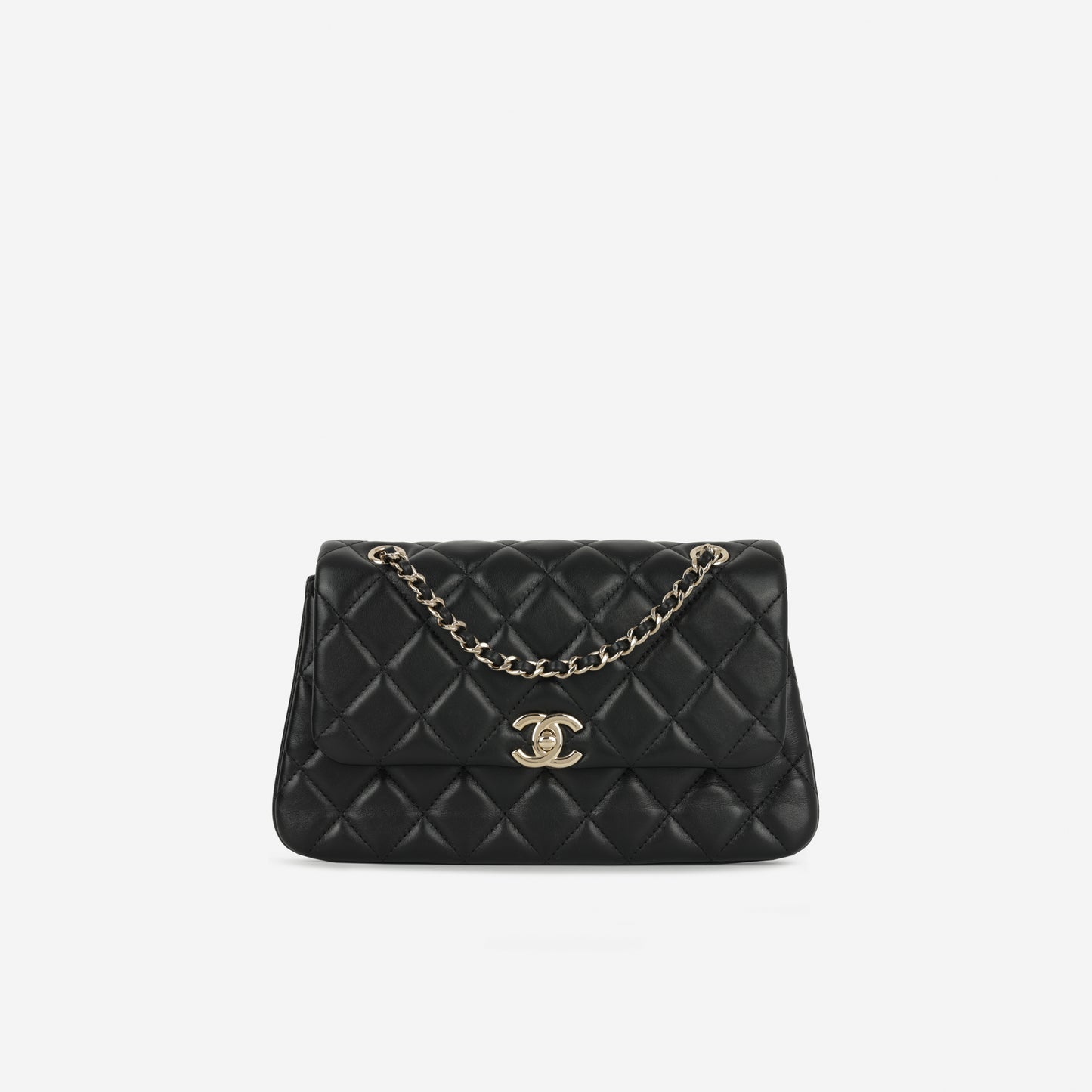 Chanel 25S Classic Flap Bag - Black Lambskin | Champagne Gold Hardware