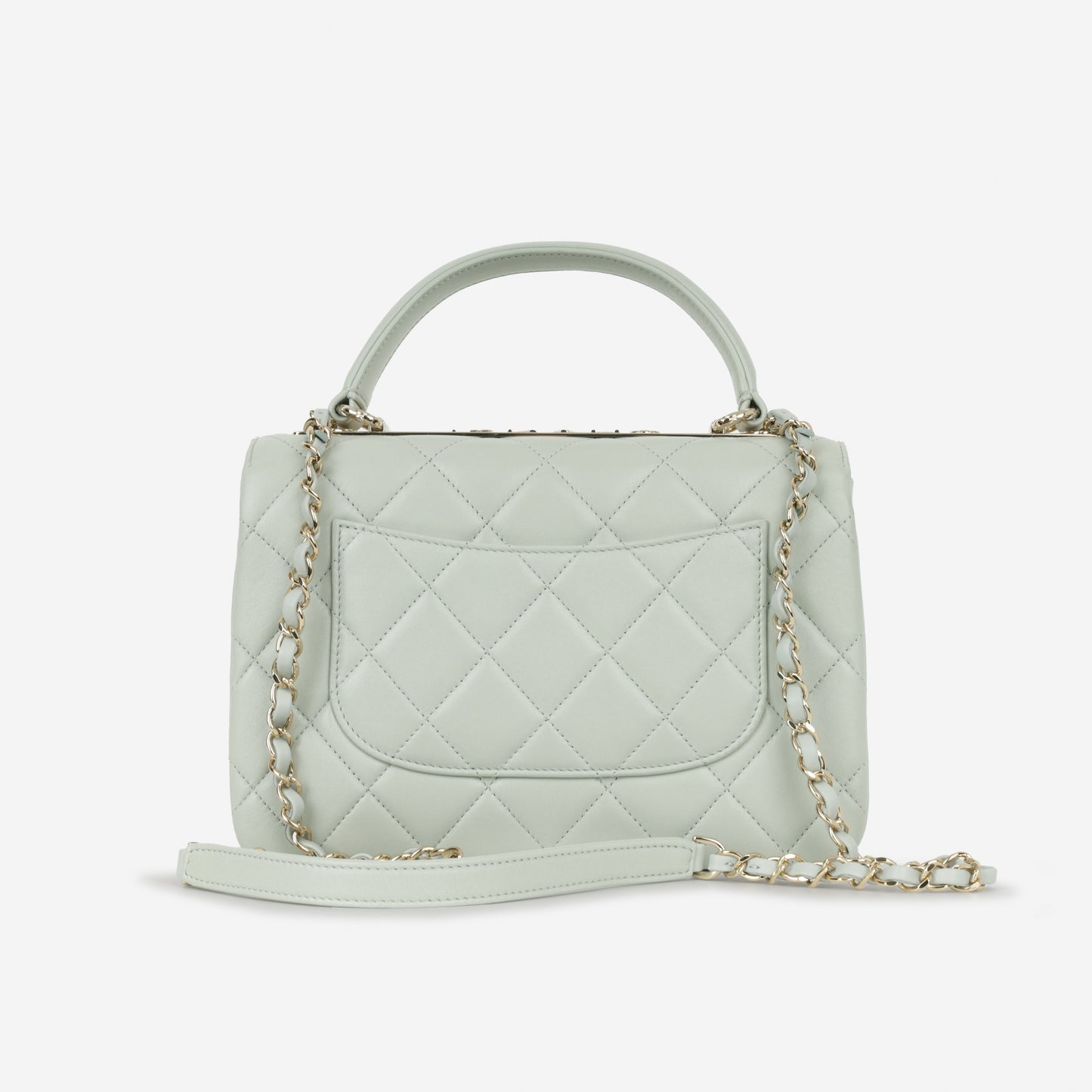 Chanel Small Trendy CC Flap Bag - Light Grey Lambskin | Champagne Gold Hardware