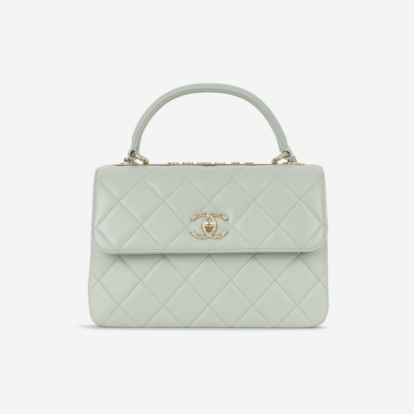 Chanel Small Trendy CC Flap Bag - Light Grey Lambskin | Champagne Gold Hardware