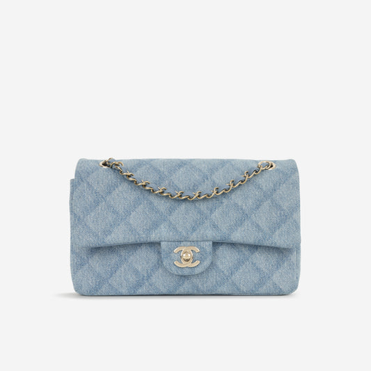 Chanel Medium Classic Flap - Denim Tromp L'oeil | Champagne Gold Hardware