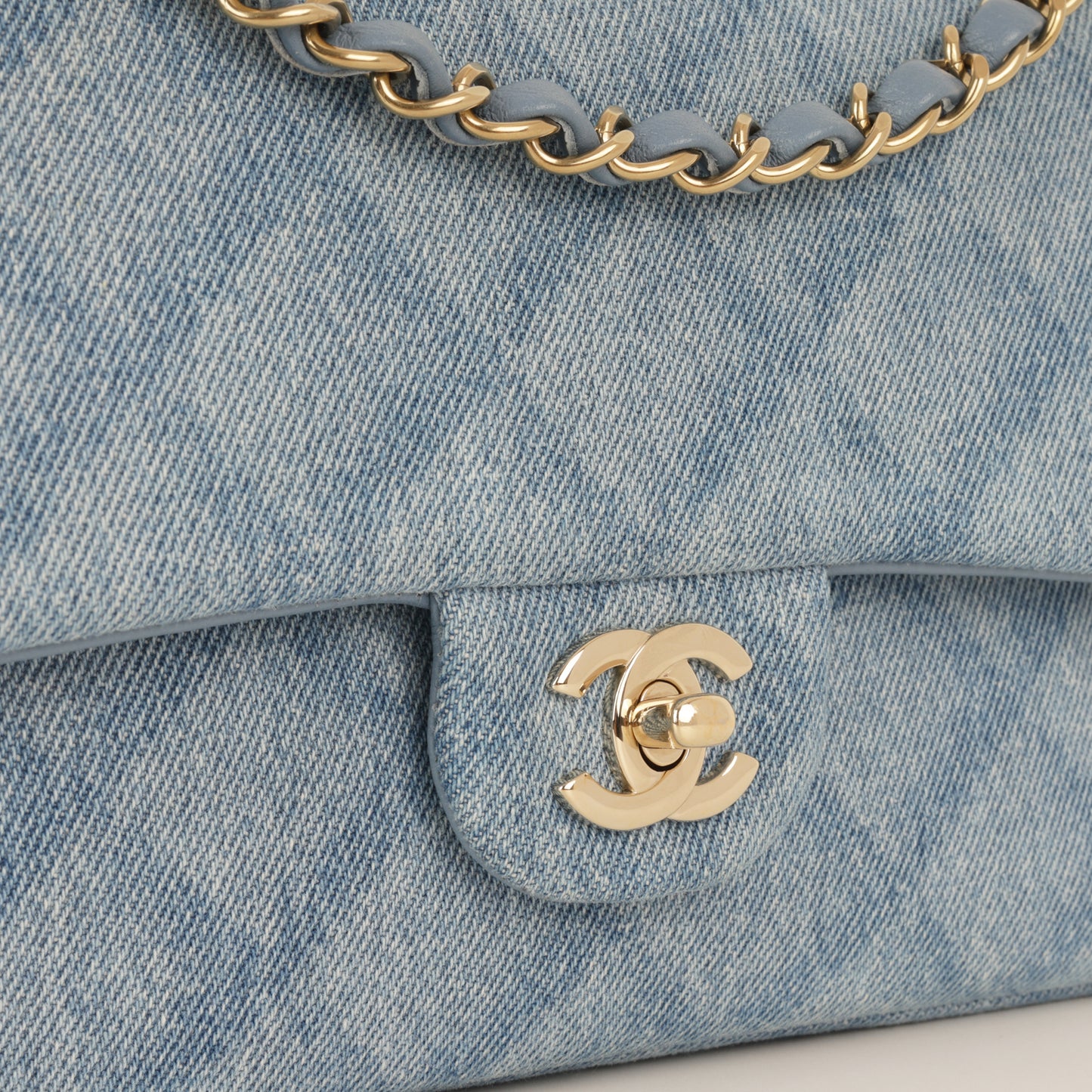 Chanel Medium Classic Flap - Denim Tromp L'oeil | Champagne Gold Hardware