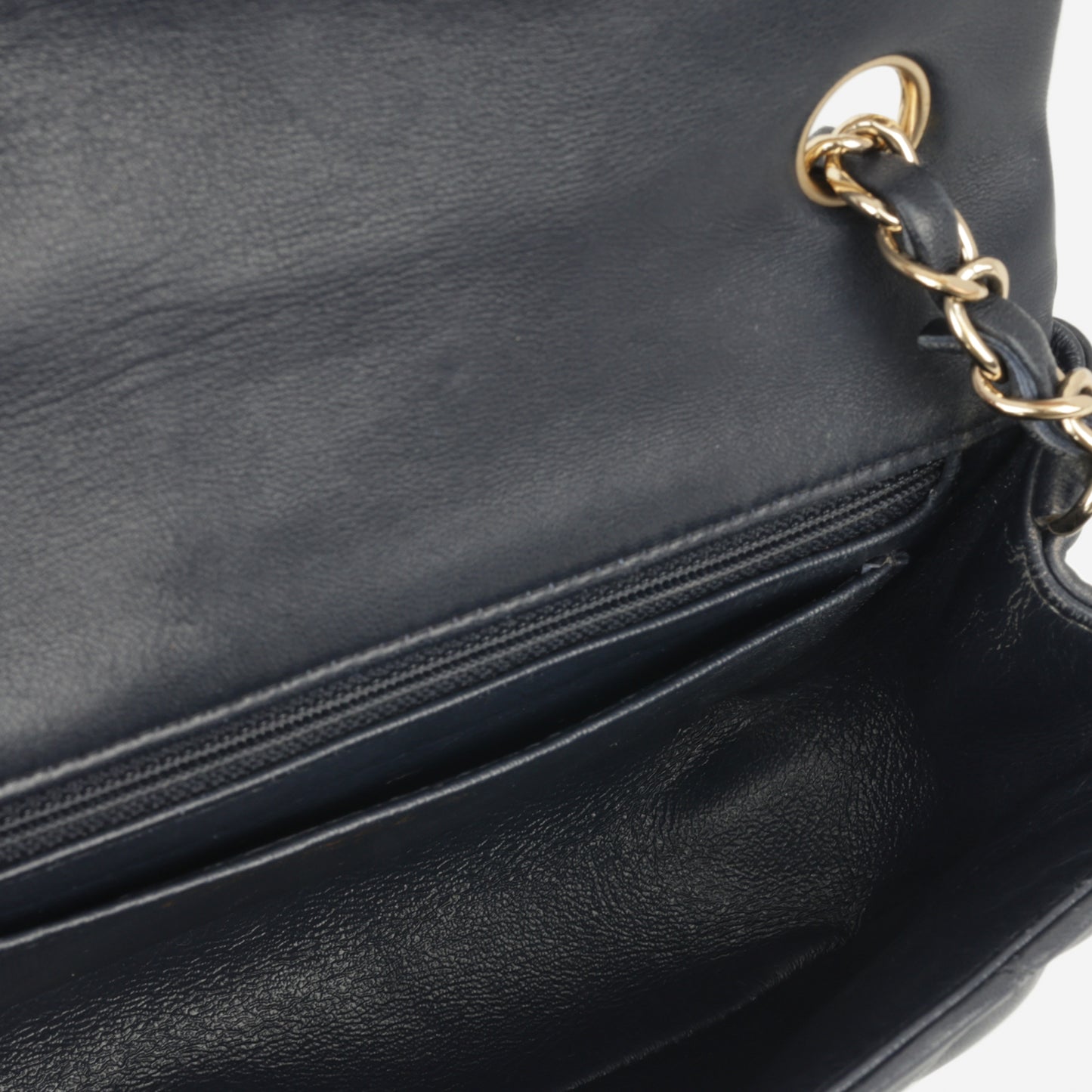 Chanel Mini Flap Rectangular - Navy Lambskin | Champagne Gold Hardware