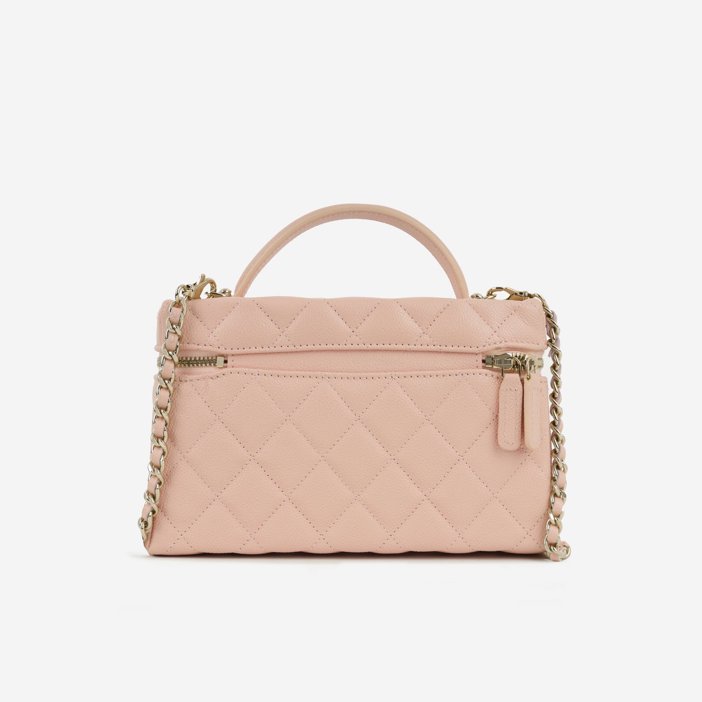 Chanel Top Handle Vanity With Chain - Pink Caviar | Champagne Gold Hardware