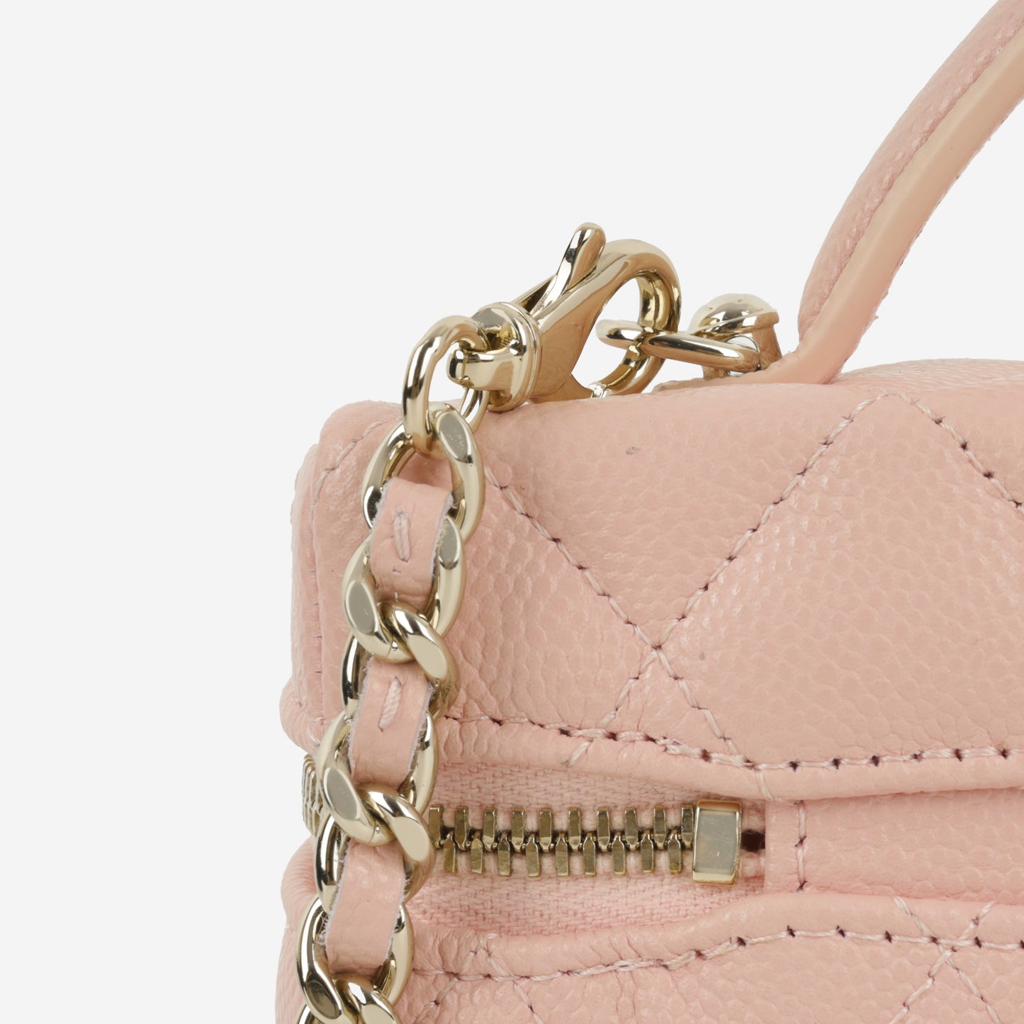 Chanel Top Handle Vanity With Chain - Pink Caviar | Champagne Gold Hardware