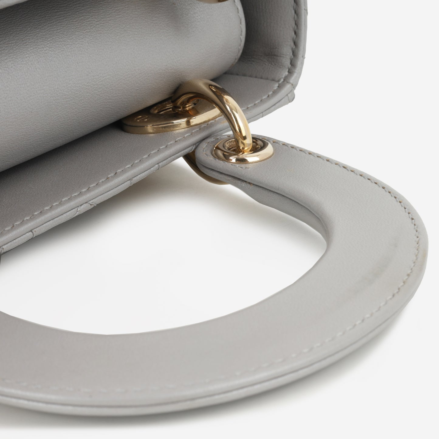 Dior Mini Lady Dior - Opal Grey Lambskin | Champagne Gold Hardware