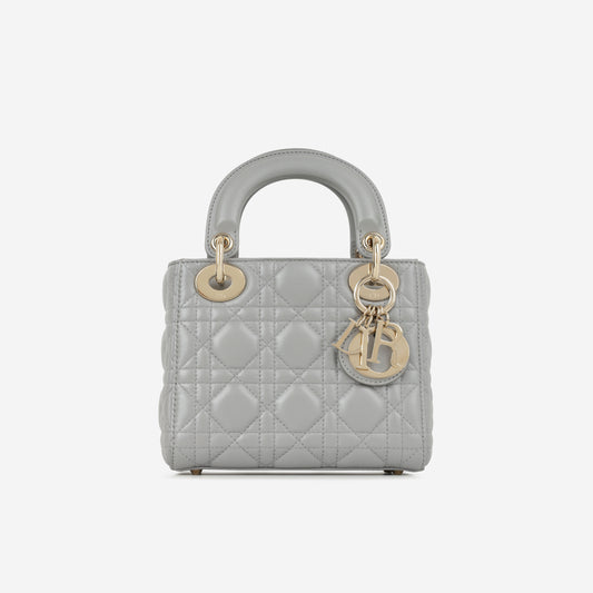 Dior Mini Lady Dior - Opal Grey Lambskin | Champagne Gold Hardware