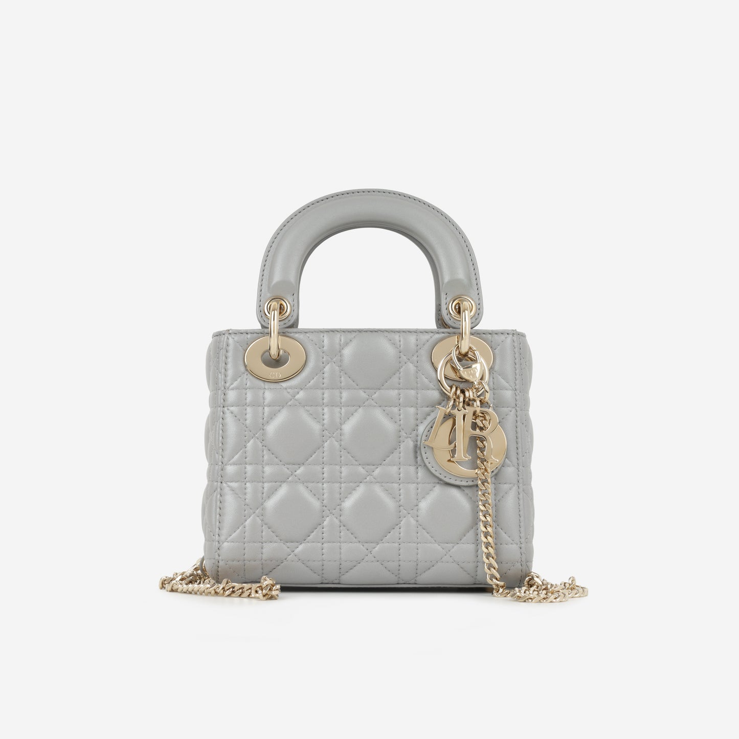 Dior Mini Lady Dior - Opal Grey Lambskin | Champagne Gold Hardware