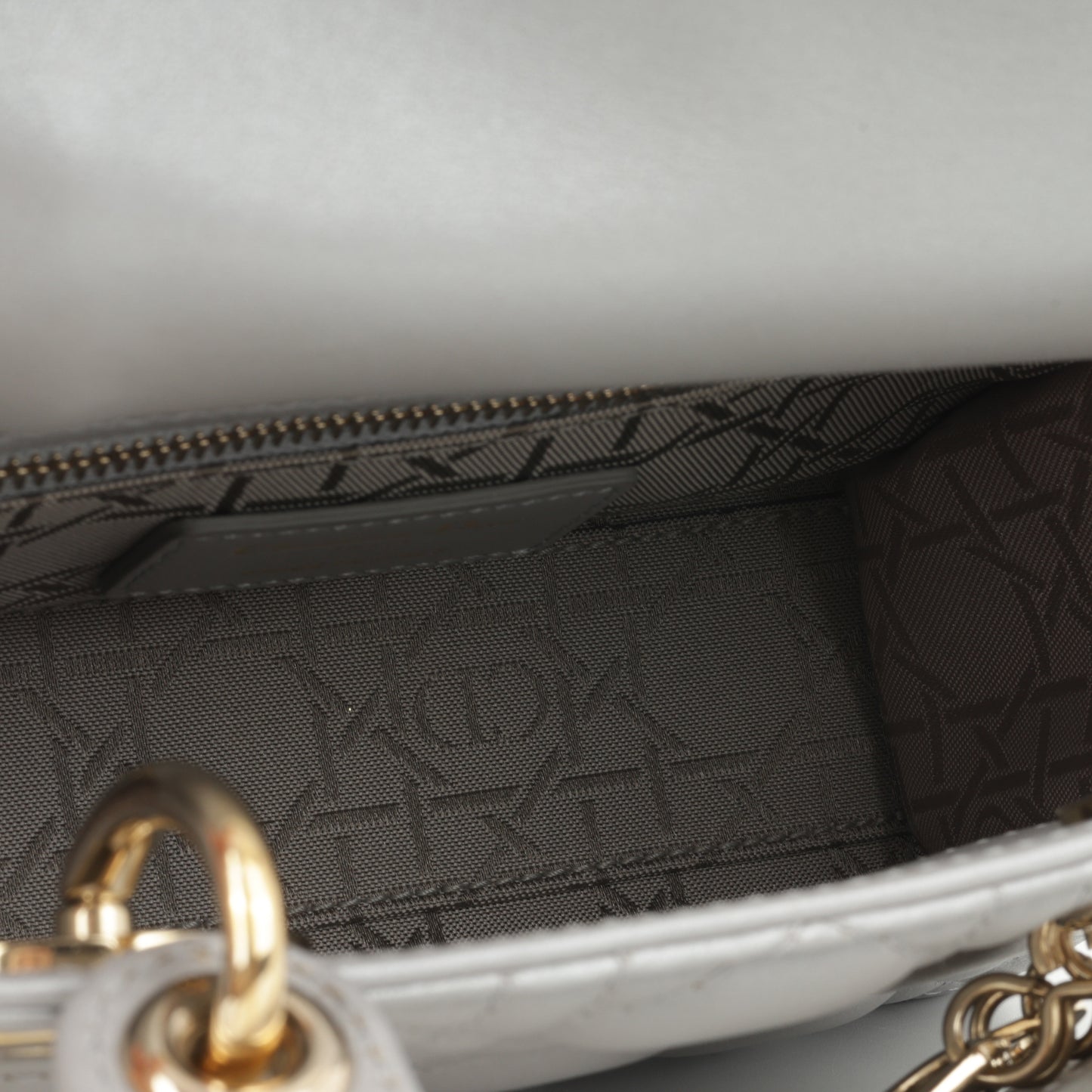 Dior Mini Lady Dior - Opal Grey Lambskin | Champagne Gold Hardware