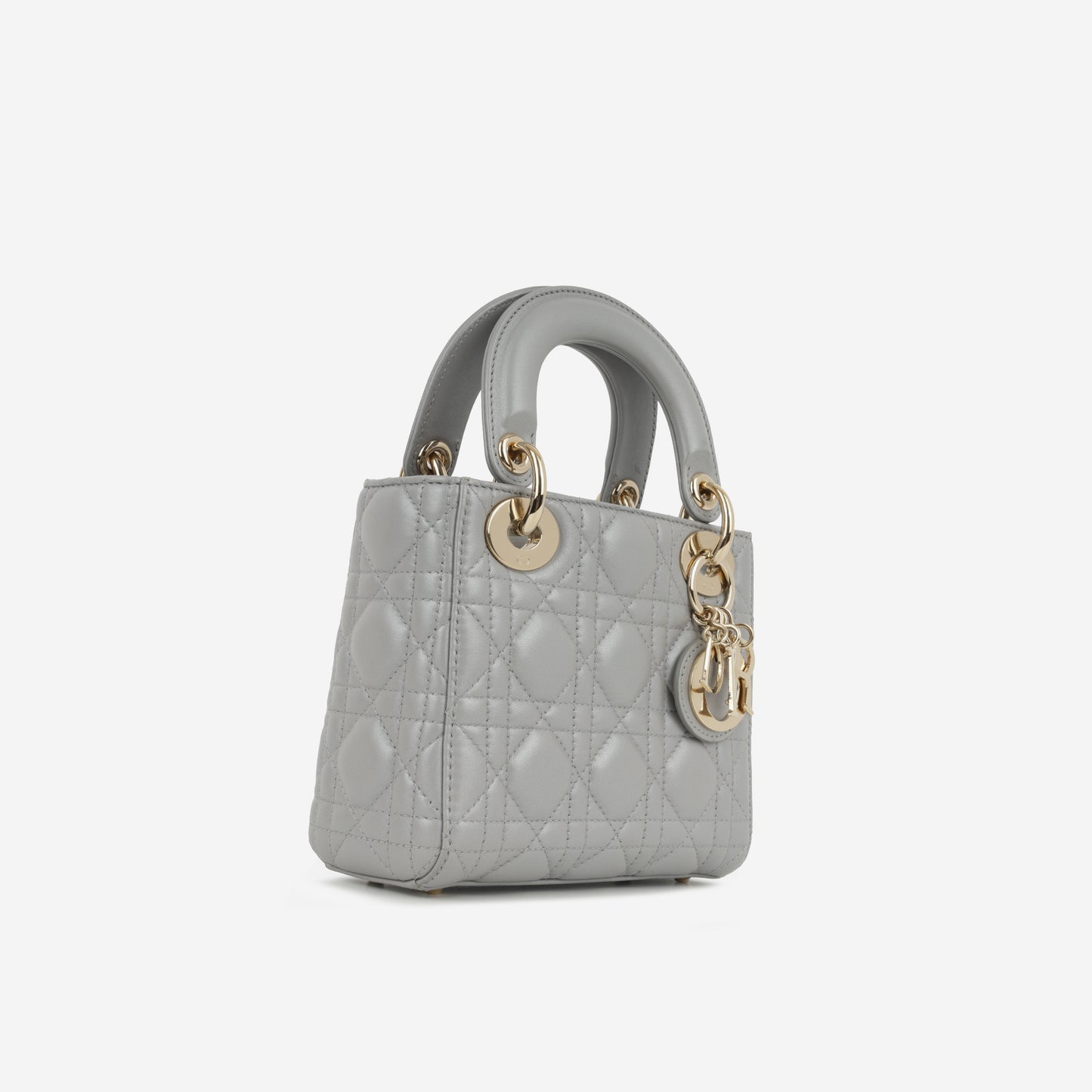 Dior Mini Lady Dior - Opal Grey Lambskin | Champagne Gold Hardware