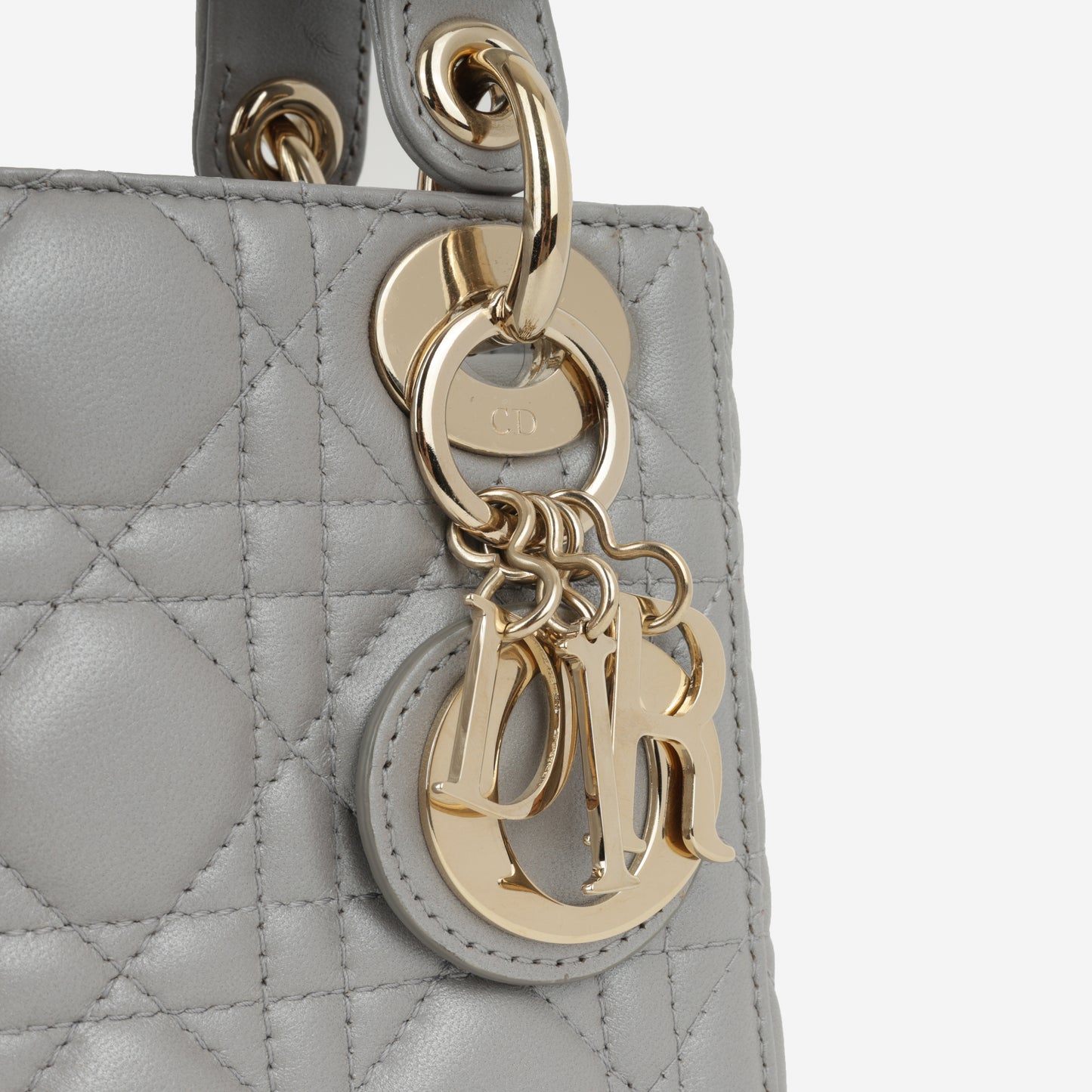 Dior Mini Lady Dior - Opal Grey Lambskin | Champagne Gold Hardware