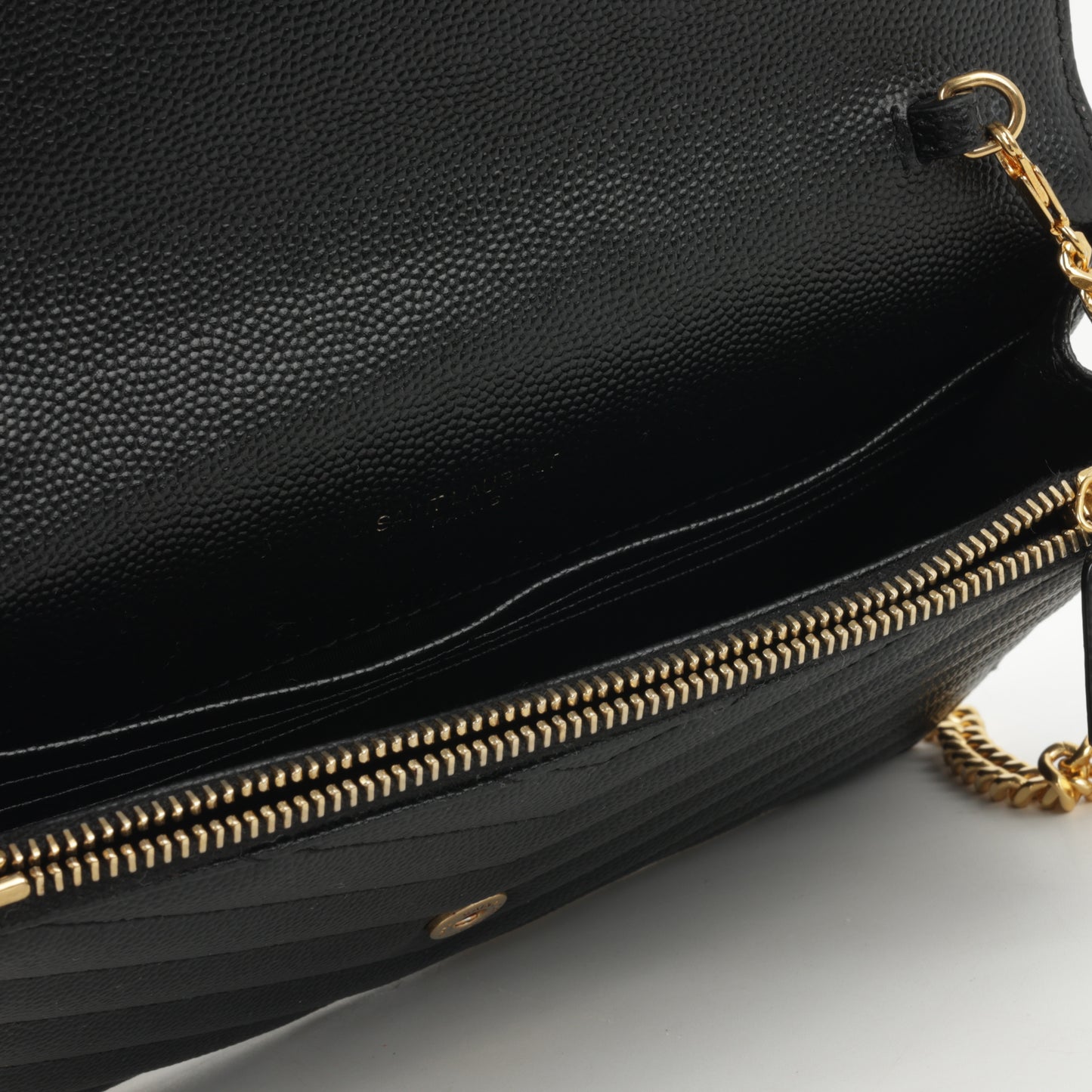 Saint Laurent Mini Cassandre WOC – Black Grained Calfskin | Gold Hardware