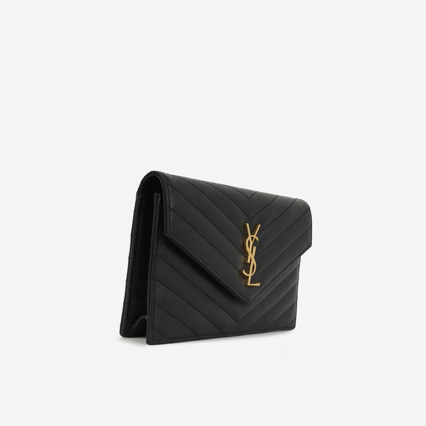 Saint Laurent Mini Cassandre WOC – Black Grained Calfskin | Gold Hardware