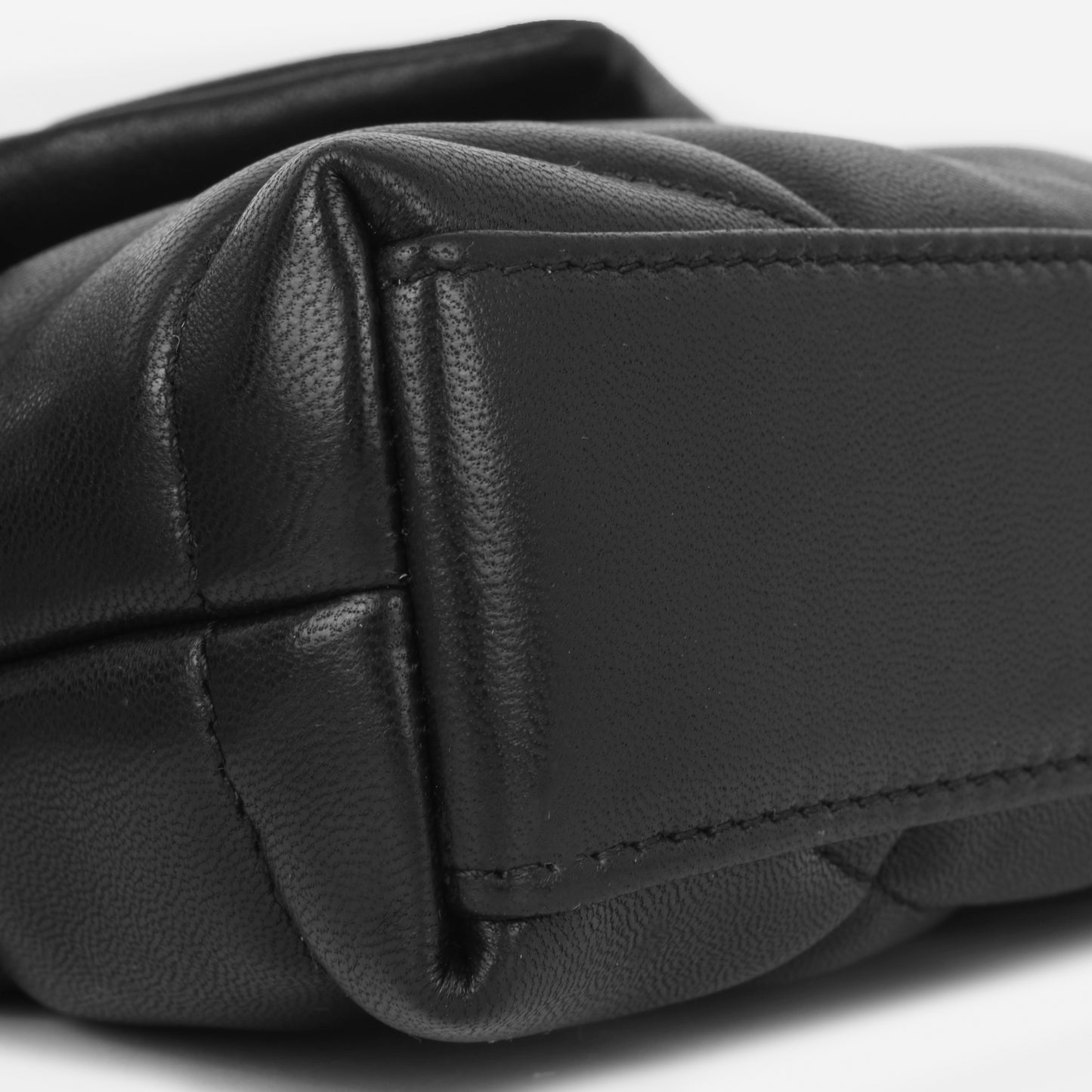 Saint Laurent Puffy Pouch - Black Lambskin | Silver Hardware