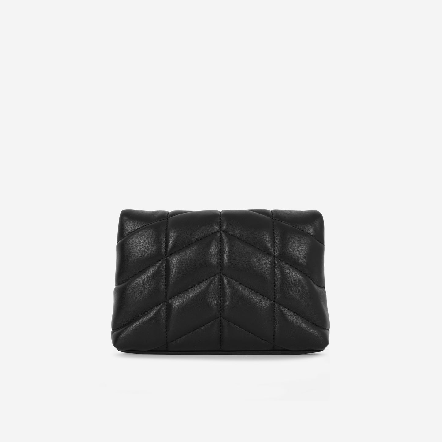 Saint Laurent Puffy Pouch - Black Lambskin | Silver Hardware