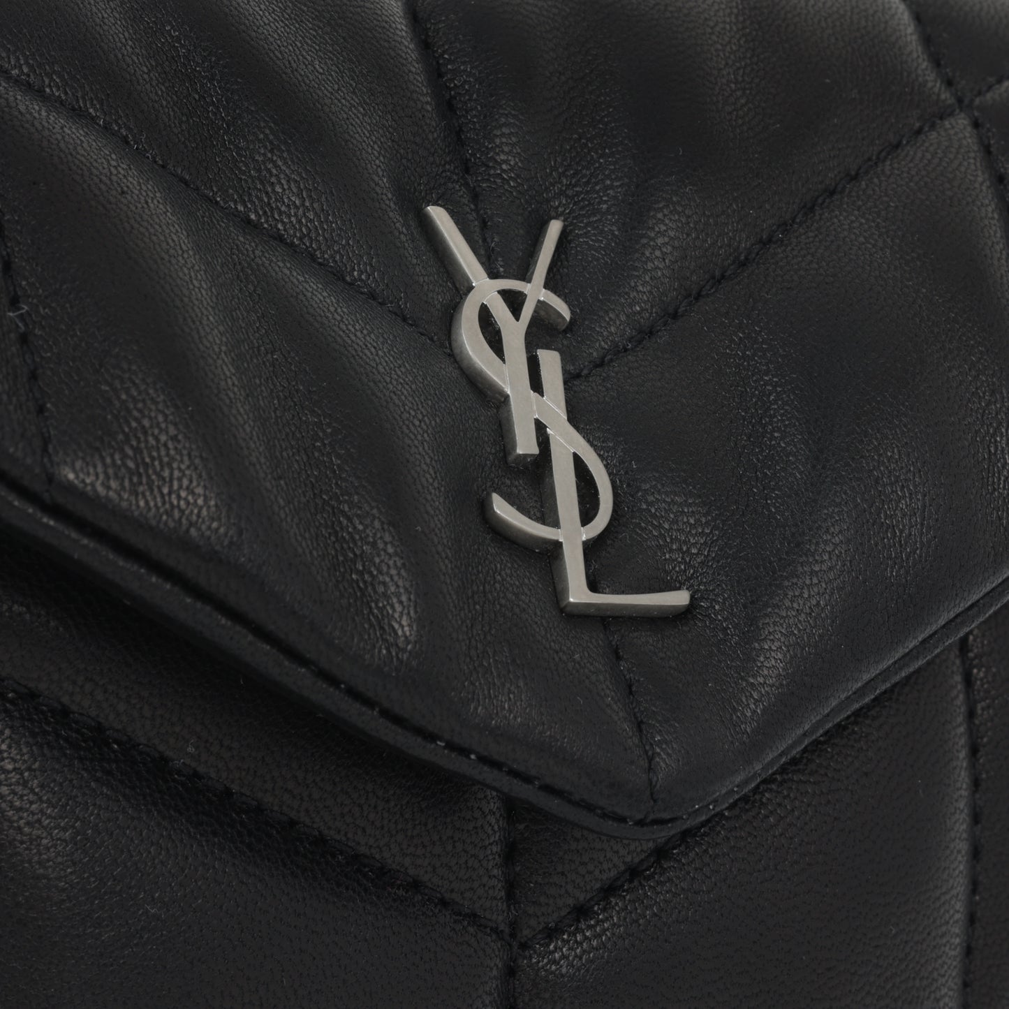 Saint Laurent Puffy Pouch - Black Lambskin | Silver Hardware