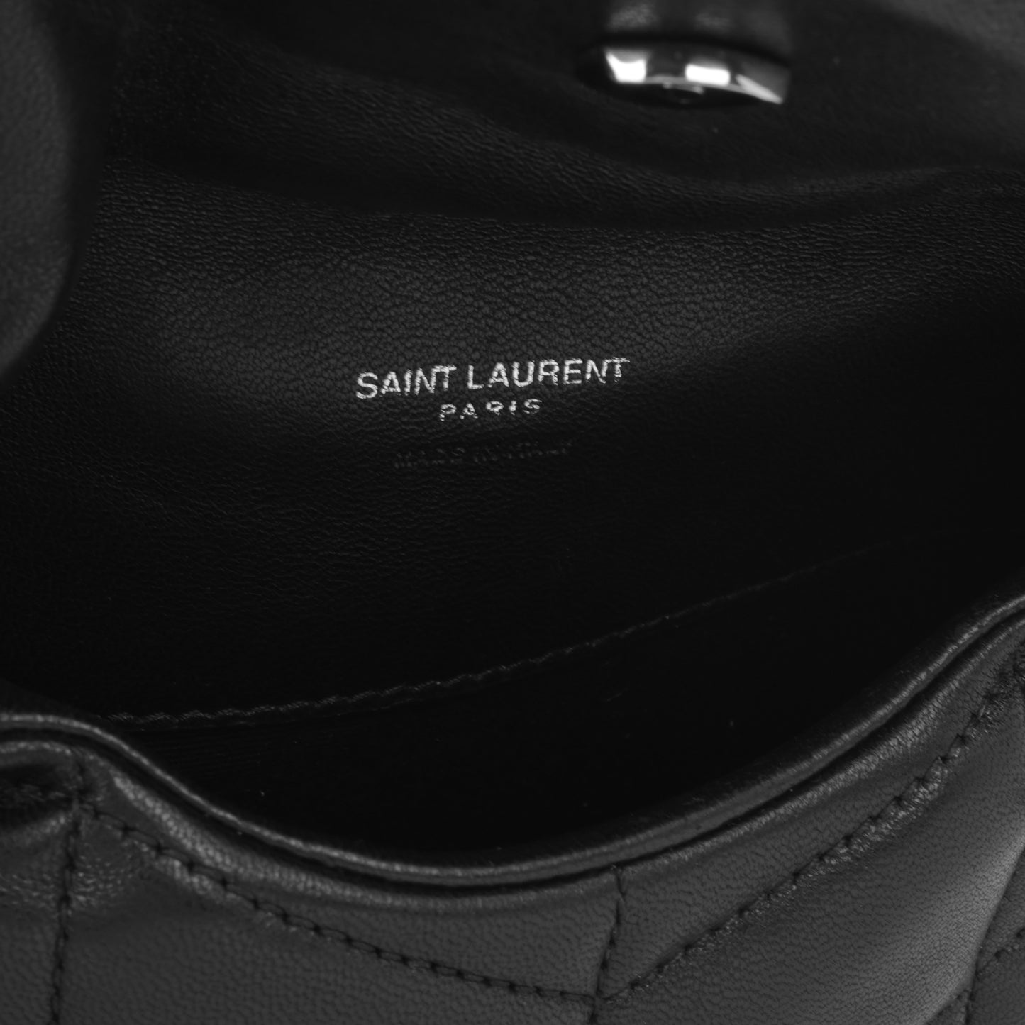 Saint Laurent Puffy Pouch - Black Lambskin | Silver Hardware