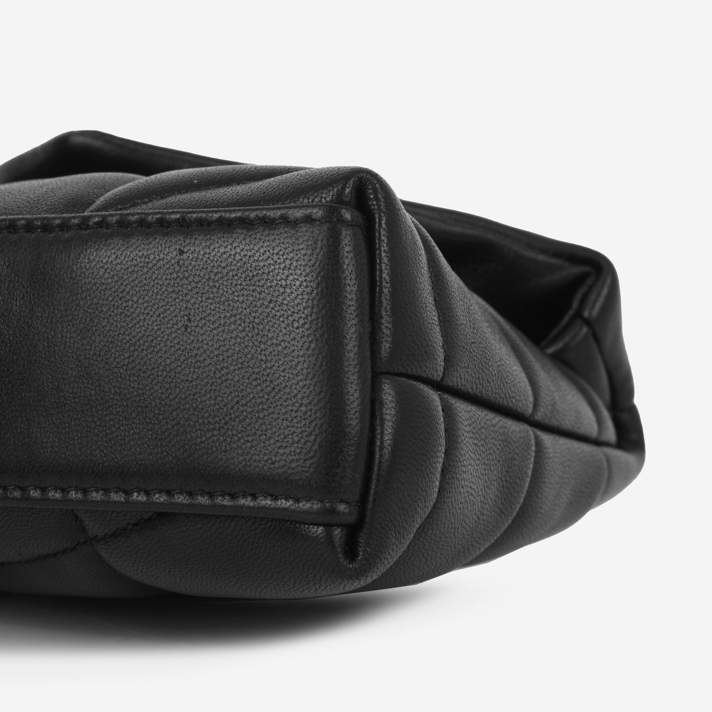 Saint Laurent Puffy Pouch - Black Lambskin | Silver Hardware
