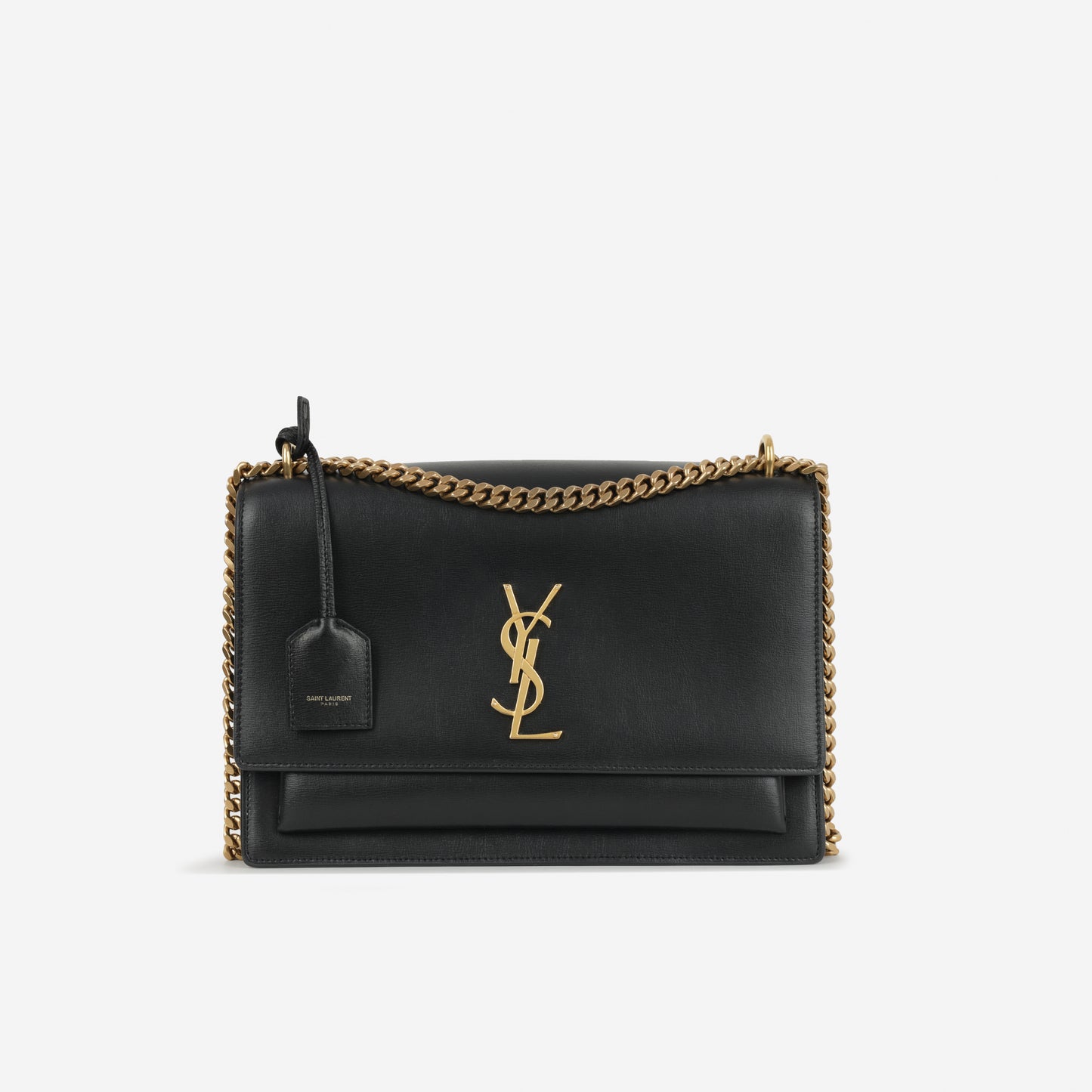 Saint Laurent Large Sunset - Black Calfskin | Gold Hardware