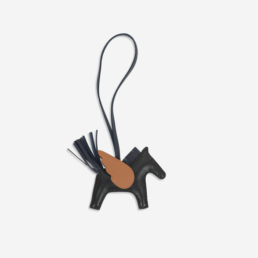 Hermès Rodeo  Pegase PM - Noir / Bleu Nuit / Gold Agneau