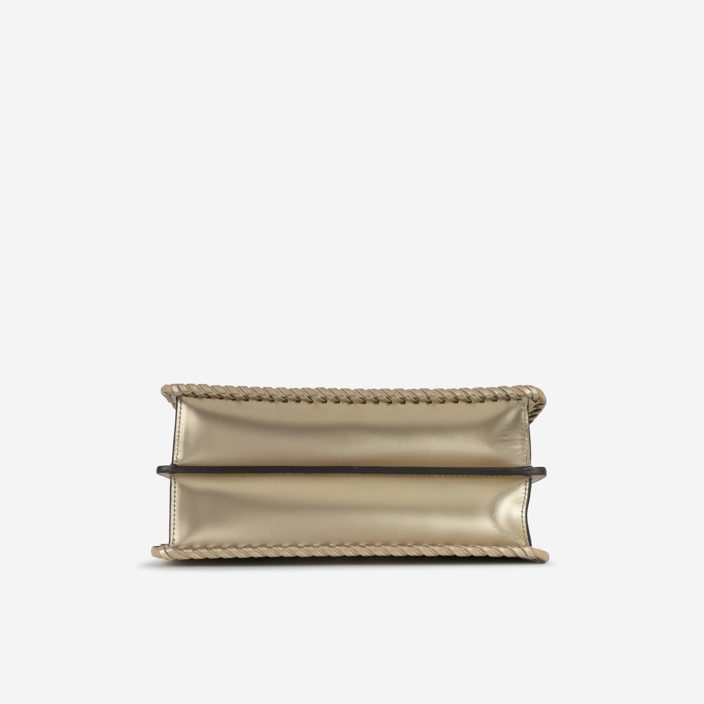 Fendi Small ISeeU Peekaboo - Champagne Gold Woven Leather | Gold Hardware