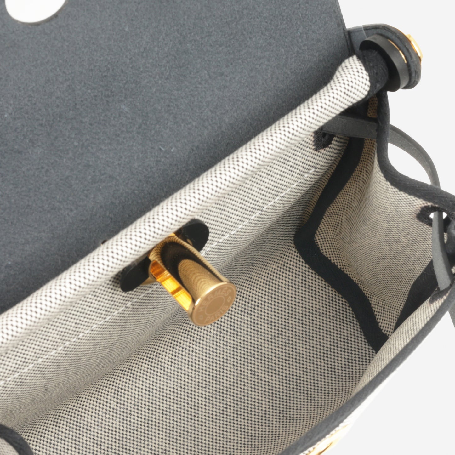 Mini Herbag 20 - Noir / Ecru Quadrille / Noir Hunter | Gold Hardware