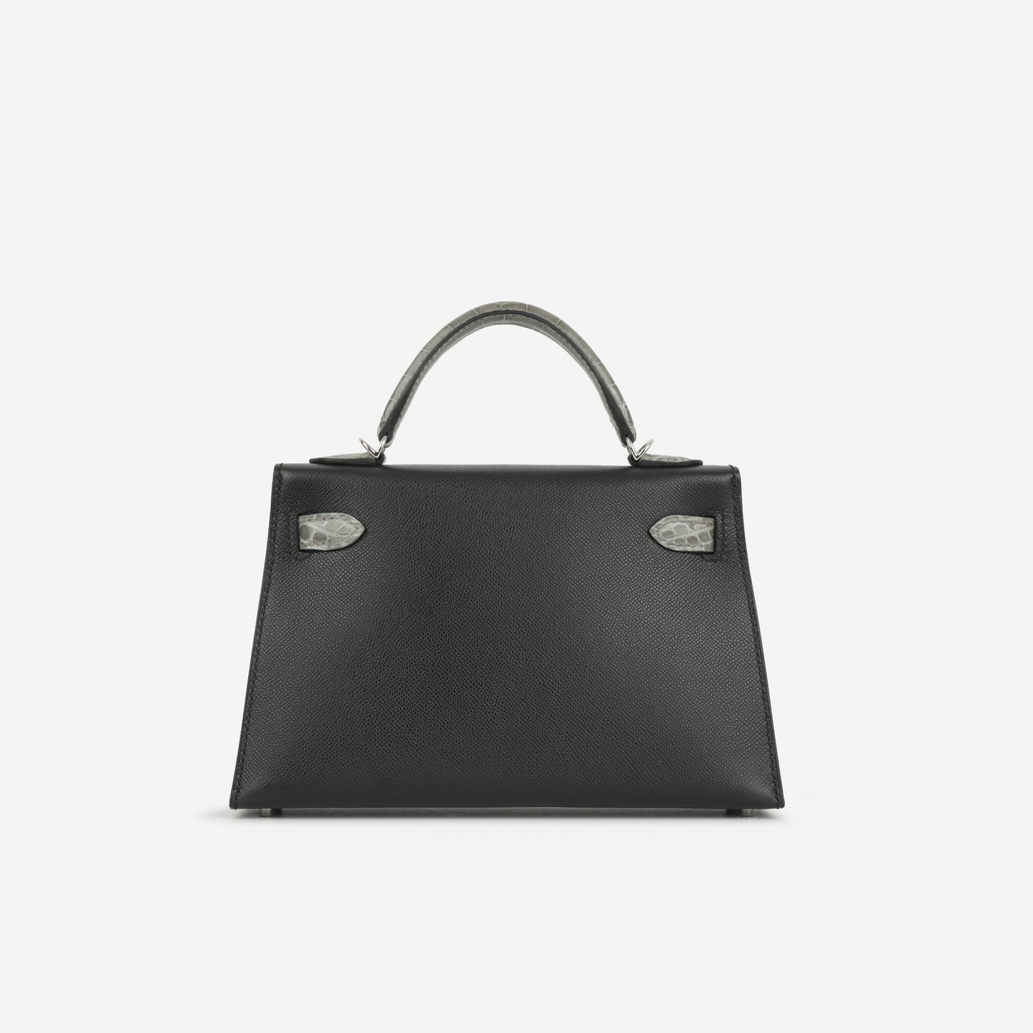 Hermès Mini Kelly Touch - Noir Madame / Gris Ciment Alligator Mississippiensis | Palladium Hardware