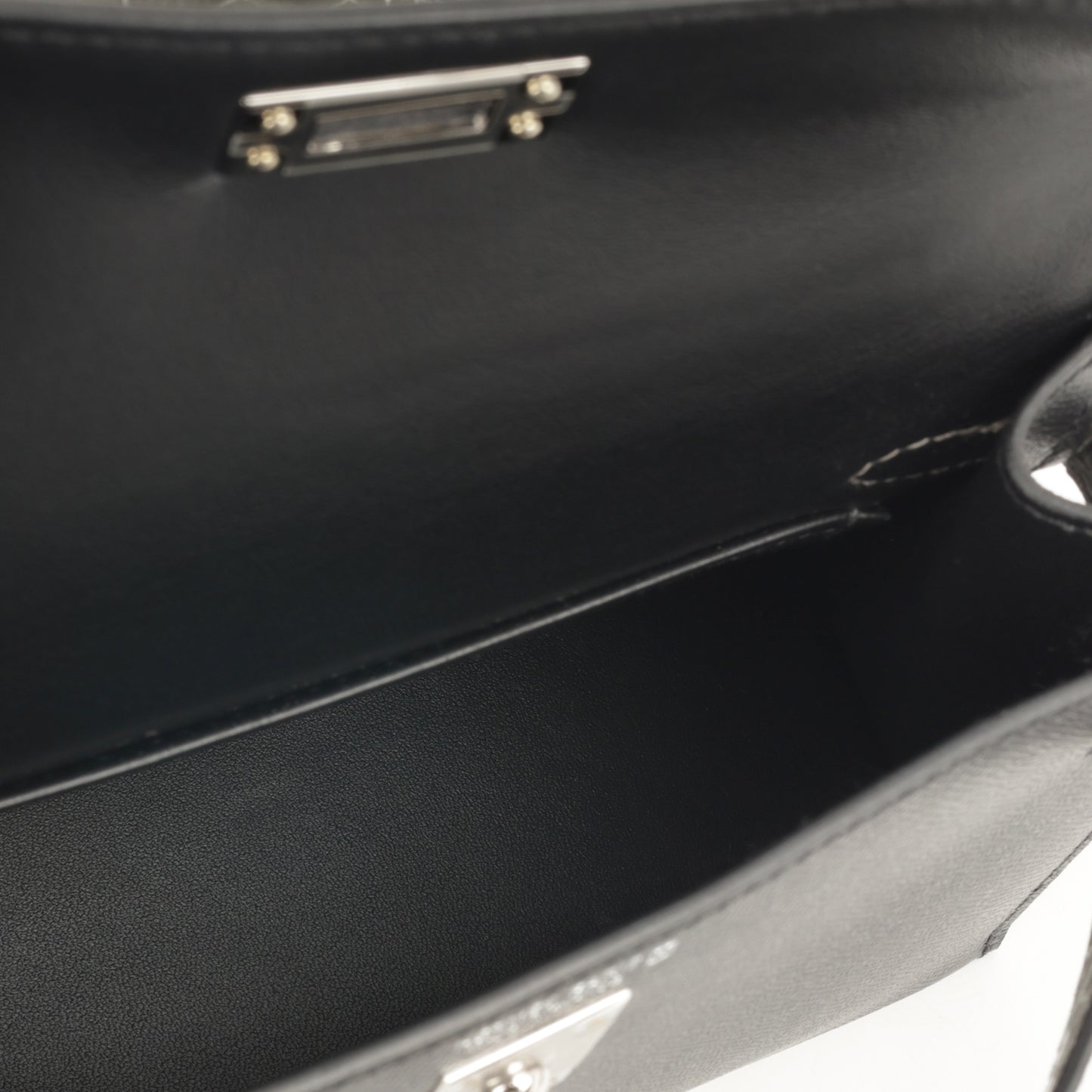 Hermès Mini Kelly Touch - Noir Madame / Gris Ciment Alligator Mississippiensis | Palladium Hardware