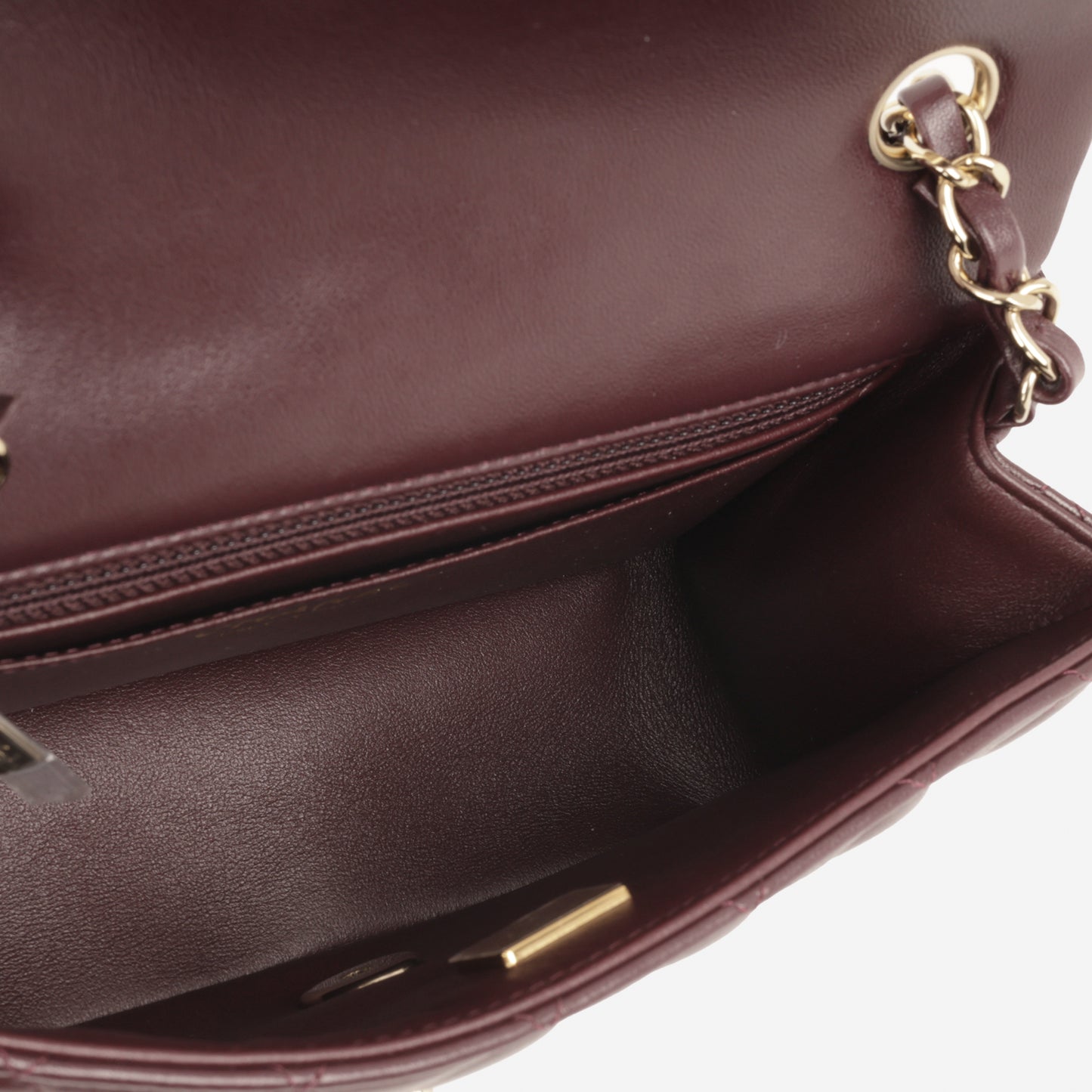 Chanel Mini Flap Rectangular - Burgundy Caviar  | Gold Hardware