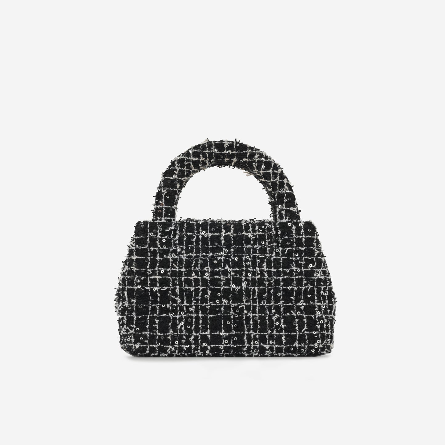 Chanel Small Kelly Re-Edition - Black/White Tweed | Gold Hardware